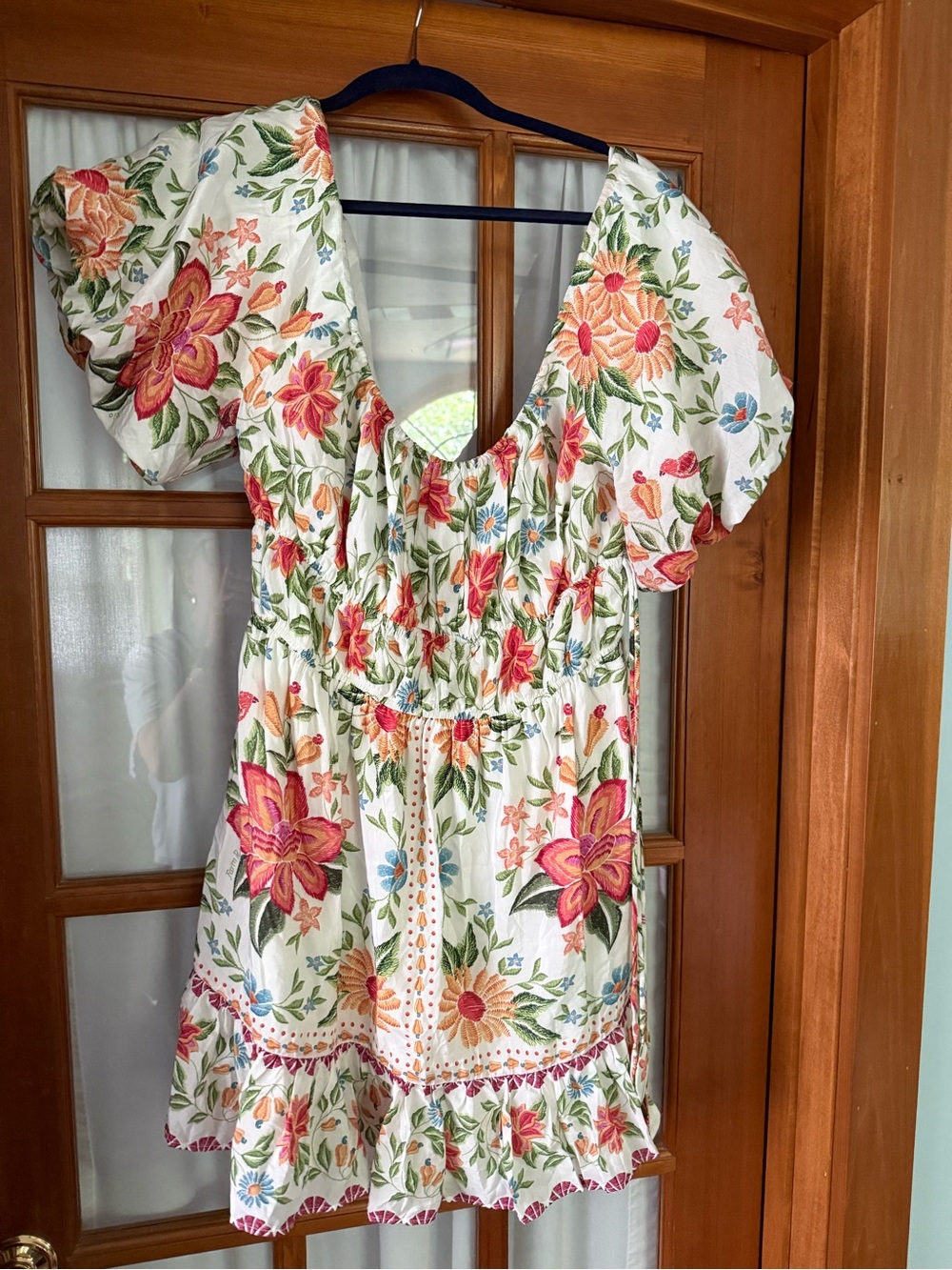 FARM Rio White Mini Dress with Pink & Green Floral - Picture 4 of 10